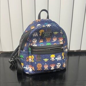 Star Wars Kids Backpack - Navy with Character Print
